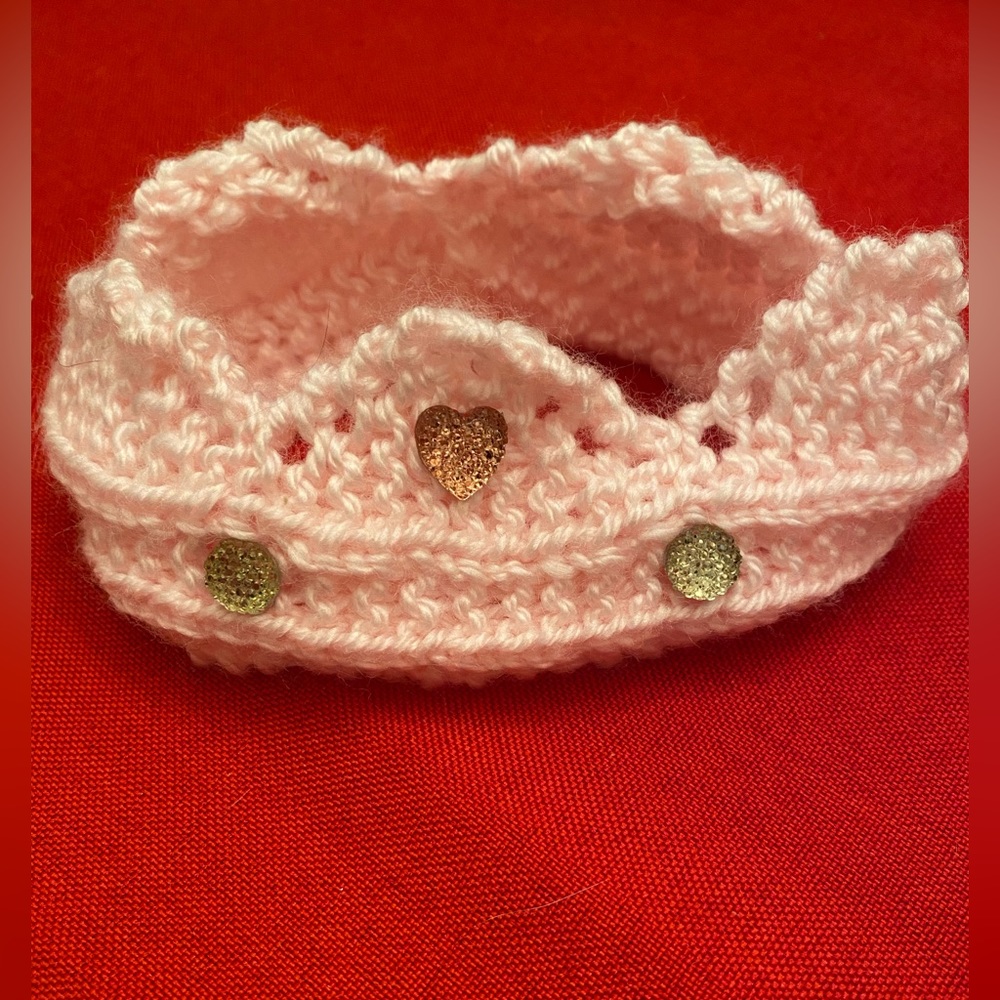 Hand knit baby crown headband